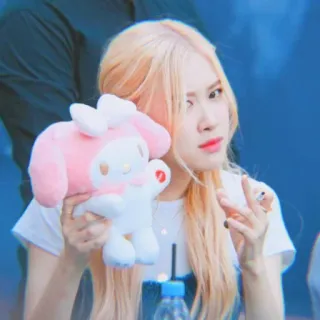 🍤 Rose Rosa, BLACKPINK, K-pop, Idol, My Melody, pelúcia, fofo telegram sticker