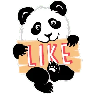 👍 LIKE パンダ, いいね, 可愛い, ポジティブ, 動物, クマ, 表情, 承認 telegram sticker