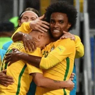 ❤ fútbol, deportes, celebración, equipo, Brasil telegram sticker