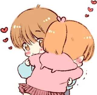 😍 couple, câlin, amour, mignon, romance, dessin animé, affection telegram sticker