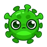 😡 Virus, Cartoon, Grün, Traurig, Süß, Mikrobe, Figur telegram sticker