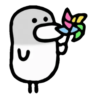🐤 Blob, Mignon, Dessin animé, Simple, Coloré whatsapp sticker
