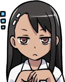 😕 Nagatoro Don't Toy with Me, Miss Nagatoro anime, manga, nagatoro, expression, cute, cartoon telegram sticker