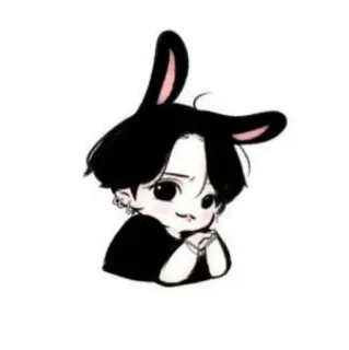 🍃 süß, Chibi, Cartoon, Hase, Kawaii, Fanart telegram sticker