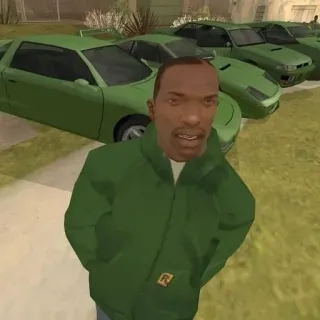 🏎 Carl Johnson Grand Theft Auto: San Andreas cj, 侠盗猎车手, gta, 圣安地列斯, 游戏角色 whatsapp sticker