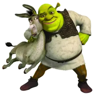 😍 Shrek Шрек, Осел, мультфильм, фильм, дружба telegram sticker