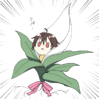 😲 flor, anime, chibi, dibujos animados whatsapp sticker