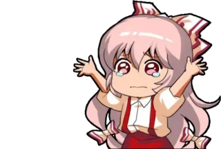 😥 anime, crying, chibi, sad, emotional telegram sticker