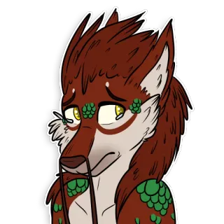 😢 アンソロ, 悲しい, 狼, ケモノ, 動物, ポートレート telegram sticker
