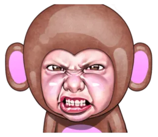 🐒 monkey, face, angry, expression, cartoon, sticker telegram sticker