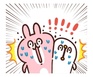 🐰 Phim hoạt hình, Thỏ, Động vật, Sốc, Ngạc nhiên, Buồn cười telegram sticker