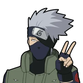 ✌️ Kakashi Naruto anime, peace, kakashi, ninja, manga whatsapp sticker