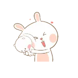 😍 coelho, fofo, animal, desenho animado, kawaii, ilustração, adesivo, coelhinho, amor whatsapp sticker