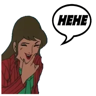 😆 HEHE anime, phụ nữ, cười, hehe, hoạt hình, biểu cảm telegram sticker