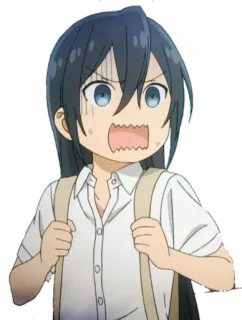 😲 anime, chocado, uniforme escolar, mochila, preocupado telegram sticker