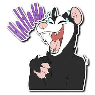 😆 HAHAHA opossum, tertawa, haha, binatang, kartun, imut whatsapp sticker