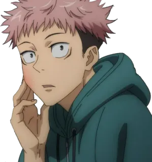 😟 Yuji Itadori Jujutsu Kaisen Аниме, Персонаж, Юдзи Итадори, Магическая битва telegram sticker