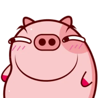 🙂 cochon, animal, mignon, dessin animé, emoji, kawaii whatsapp sticker