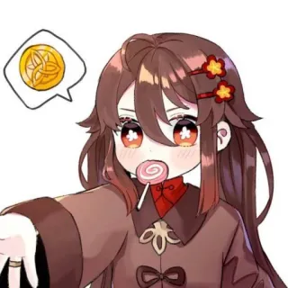 👻 Hu Tao Genshin Impact 动漫, 游戏, 棒棒糖, 可爱, 原神, 胡桃 telegram sticker