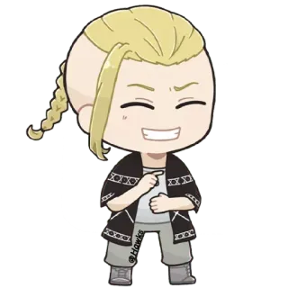 😂 @Hawks Chibi, Postać, Blond włosy, Styl anime, Kreskówka telegram sticker