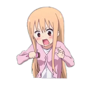 😞 动漫, 生气, 卡通, 女孩, 兴奋, 表情 whatsapp sticker