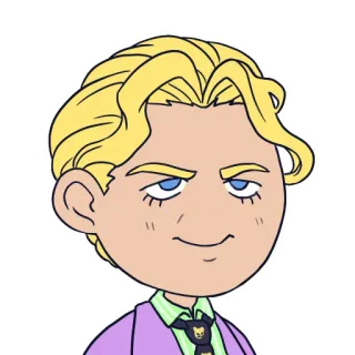 😏 Yoshikage Kira JoJo's Bizarre Adventure Anime, Dibujos animados, Personaje, Pelo rubio, Corbata, Yoshikage Kira, JoJo's Bizarre Adventure telegram sticker