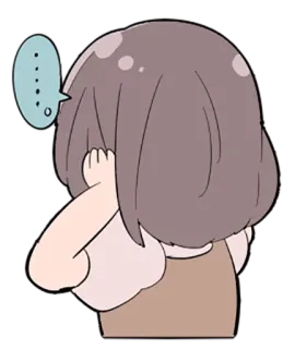 💬 ... 动漫女孩, 可爱, 害羞, 腼腆, 点点, 对话气泡 telegram sticker