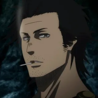 🚬 Yami Sukehiro Black Clover Anime, Black Clover, Yami Sukehiro, Personnage, Manga, Fumeur telegram sticker