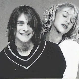 😃 Kurt Cobain Músico, Cantor, Grunge, Anos 90, Casal, Courtney Love telegram sticker