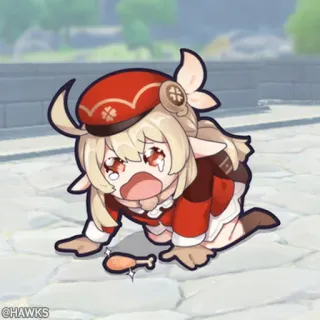 💠 Klee Genshin Impact Klee, Genshin Impact, อนิเมะ, เกม, ร้องไห้, ตัวละคร telegram sticker