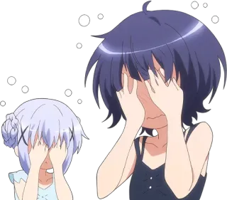 🙈 Anime, Dibujos animados, Lindo/a, Chica, Escondido/a, Sonrojado/a whatsapp sticker