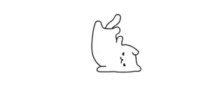 🙃 猫, 動物, 可愛い, 白, 輪郭, 漫画 telegram sticker