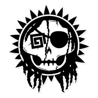 💀 해적, 해골, 눈가리개, 태양, 상징 telegram sticker