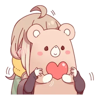 🥰 น่ารัก, ผู้หญิง, หมี, หัวใจ, คาวาอิ, การ์ตูน, อนิเมะ telegram sticker