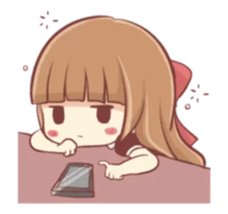 😒 Chibi, Mädchen, Süß, Anime, Manga, Cartoon telegram sticker
