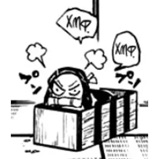 😡 XMP. Manga, Enojado, Personaje, Caja, Japonés, Cómic telegram sticker