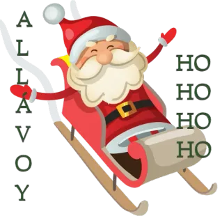 😄 Santa ALL A VOY Рождество, Дед Мороз, Сани, Праздник, С праздником, Праздничный, Радость telegram sticker