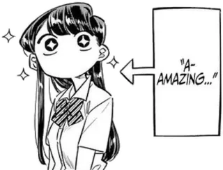 🤩 Komi Komi Can't Communicate A-AMAZING... Anime, Mangá, Komi não consegue se comunicar, Komi, Incrível, Fofo, Garota whatsapp sticker