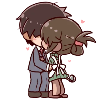 ❤️ Desenho animado, Amor, Romance, Casal, Beijo whatsapp sticker