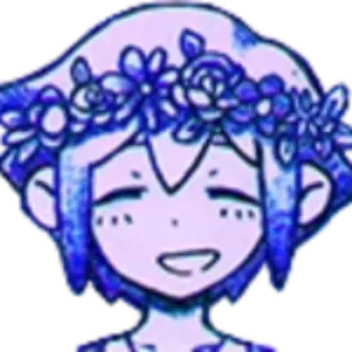 😄 Basil Omori ดอกไม้, อนิเมะ, วิดีโอเกม, น่ารัก, ตัวละคร telegram sticker