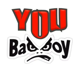 😠 Bad Boy Mauvais garçon, Yeux, En colère, Menace telegram sticker