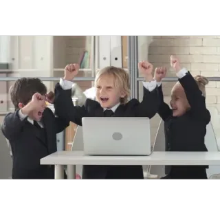 🎉 children, success, business, office, excitement telegram sticker