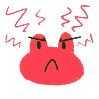 🤬 rana, arrabbiato, rosso, cartone animato, espressione, emoji, umore whatsapp sticker