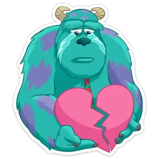 💔 Sully Monsters, Inc. triste, chorando, coração partido, monstro, Sully, Monstros S.A. telegram sticker