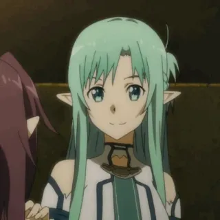 ❄️ Lyfa Sword Art Online リーファ, アニメ, エルフ, ソードアート・オンライン, キャラクター, 緑髪 telegram sticker
