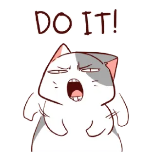✊ DO IT! cat, angry, motivational, meme, do it, yelling telegram sticker