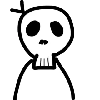 💀 해골, 만화, 죽음, 해골, 저승사자, 할로윈 telegram sticker