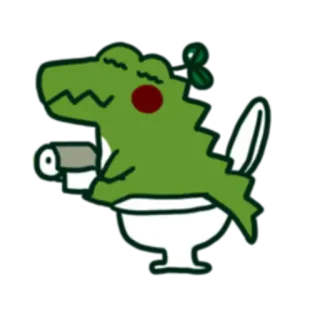 💩 cá sấu, nhà vệ sinh, dễ thương, hoạt hình, động vật, giấy vệ sinh telegram sticker