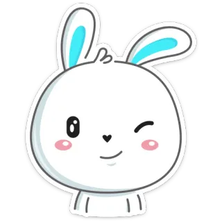 😉 conejo, lindo, animal, dibujos animados, kawaii, pegatina telegram sticker