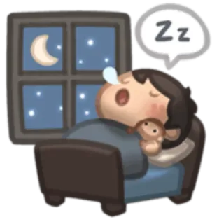 😴 Zz slapen, bed, nacht, maan, sterren, droom, zzz telegram sticker